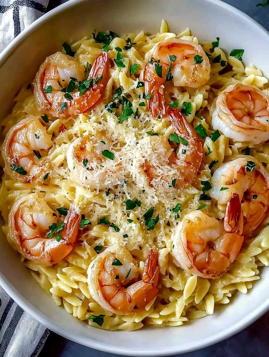 Parmesan Orzo with Shrimp