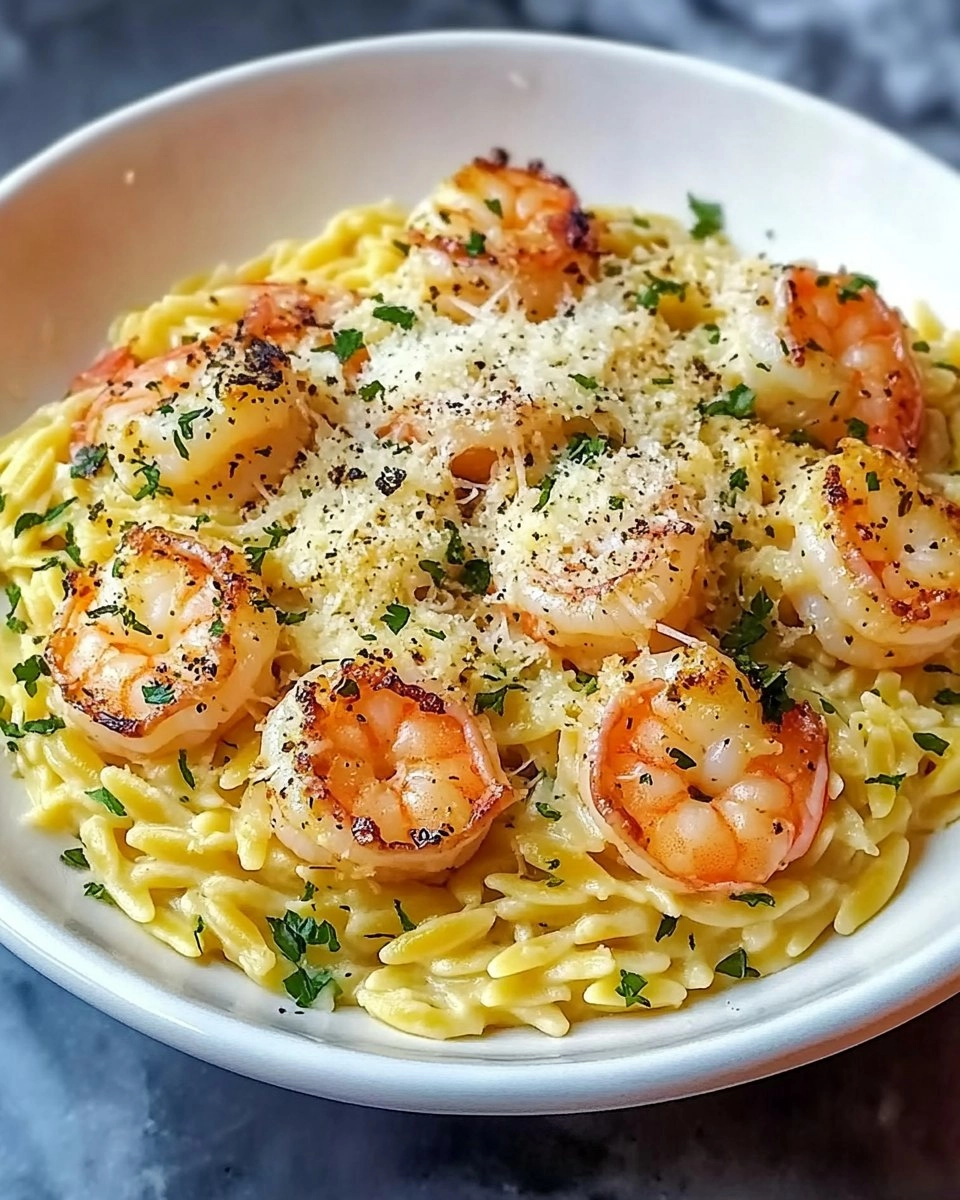 Parmesan Orzo with Shrimp