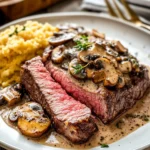 Pink Roasted Steak with Mushroom Sauce 123 Pink-Roasted-Steak-with-Mushroom-Sauce-Recipe