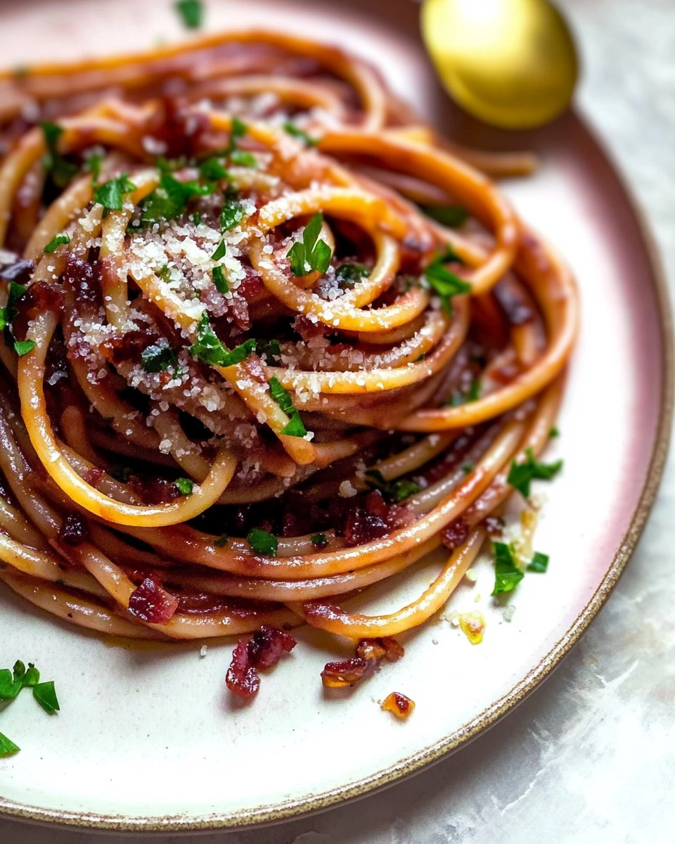 Red Wine Bucatini with Pancetta 92 Red Wine Bucatini with Pancetta