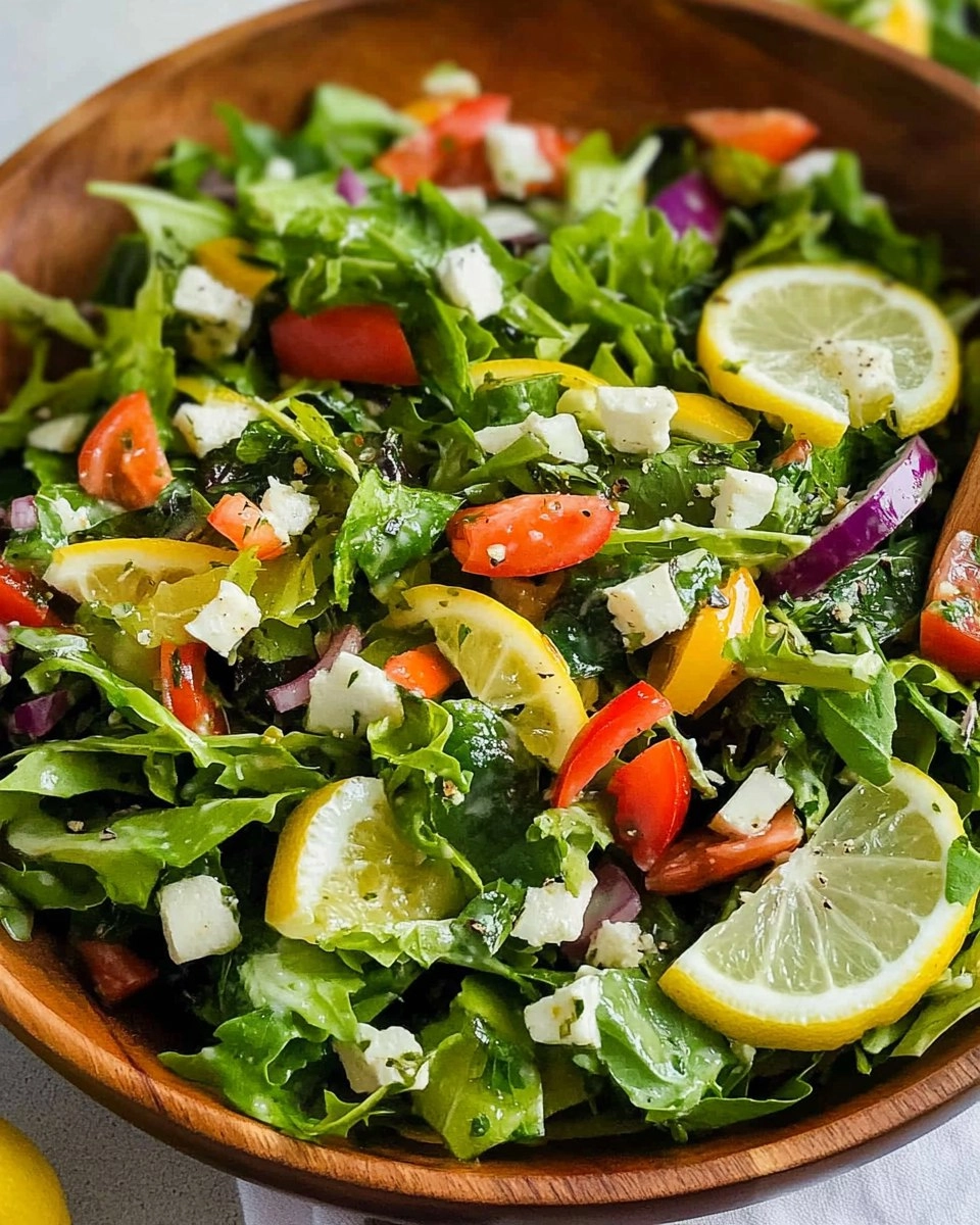 Spring Green Salad | Fresh Chopped Salad with Lemon Dressing