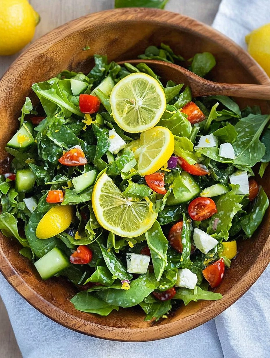 Spring Green Salad | Fresh Chopped Salad with Lemon Dressing