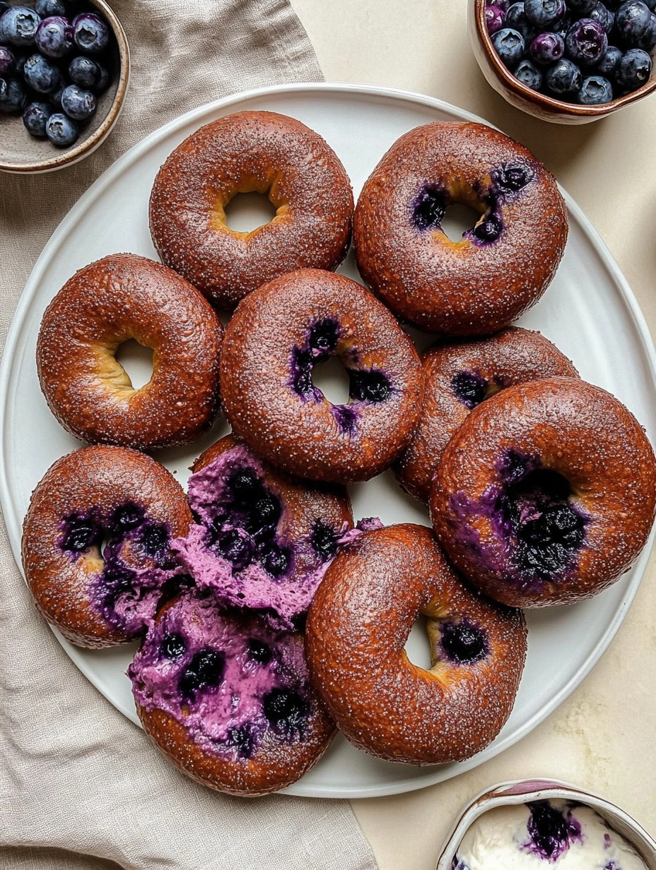 Valentine Homemade Blueberry Bagels (Real Flavor)
