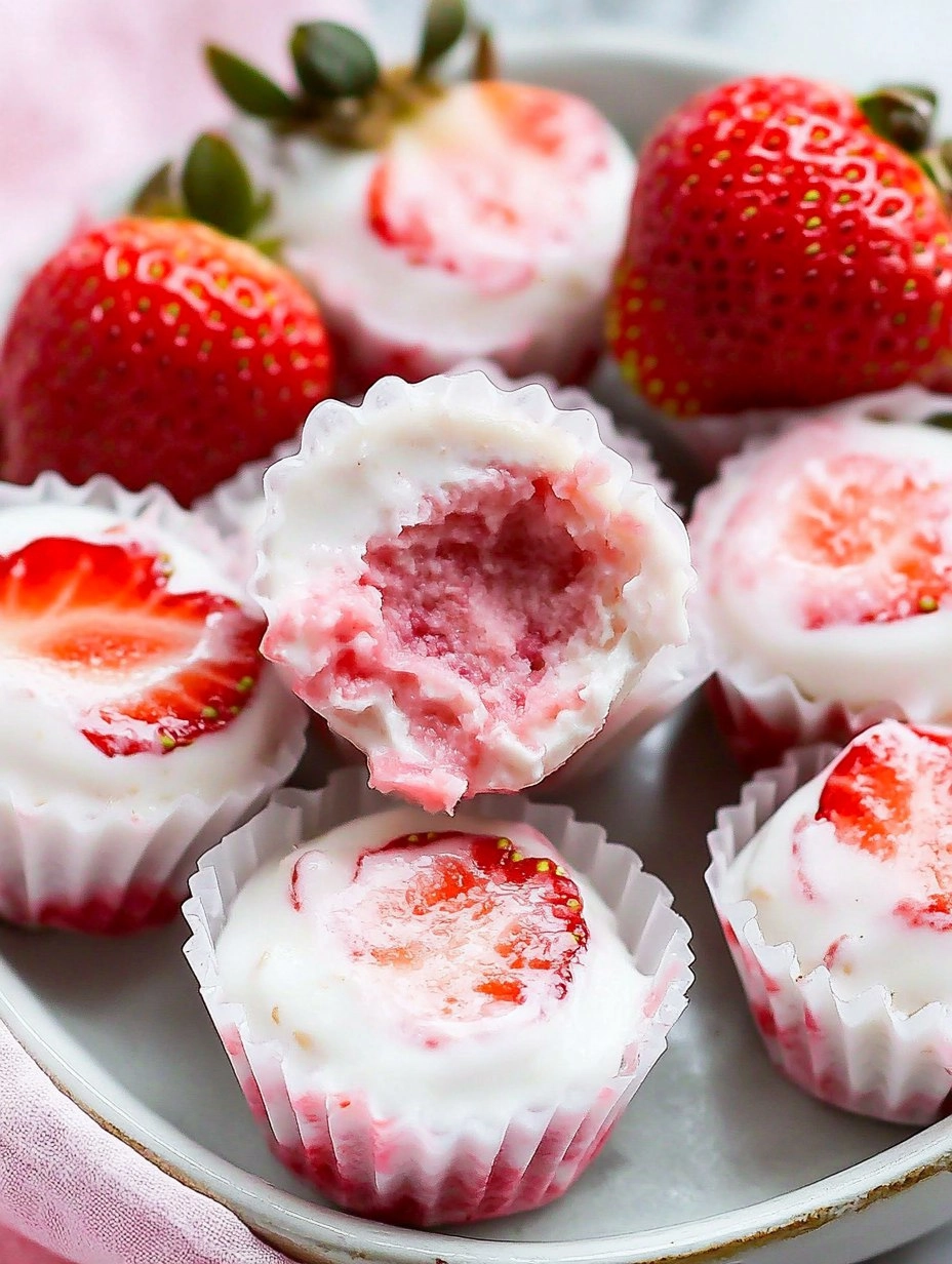 Valentine strawberry yogurt bites 76 Valentine strawberry yogurt bites
