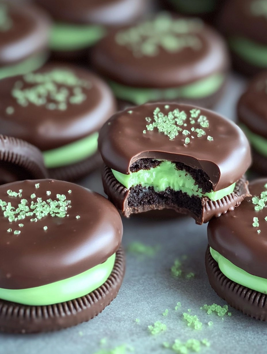 Chocolate Covered Mint Oreos