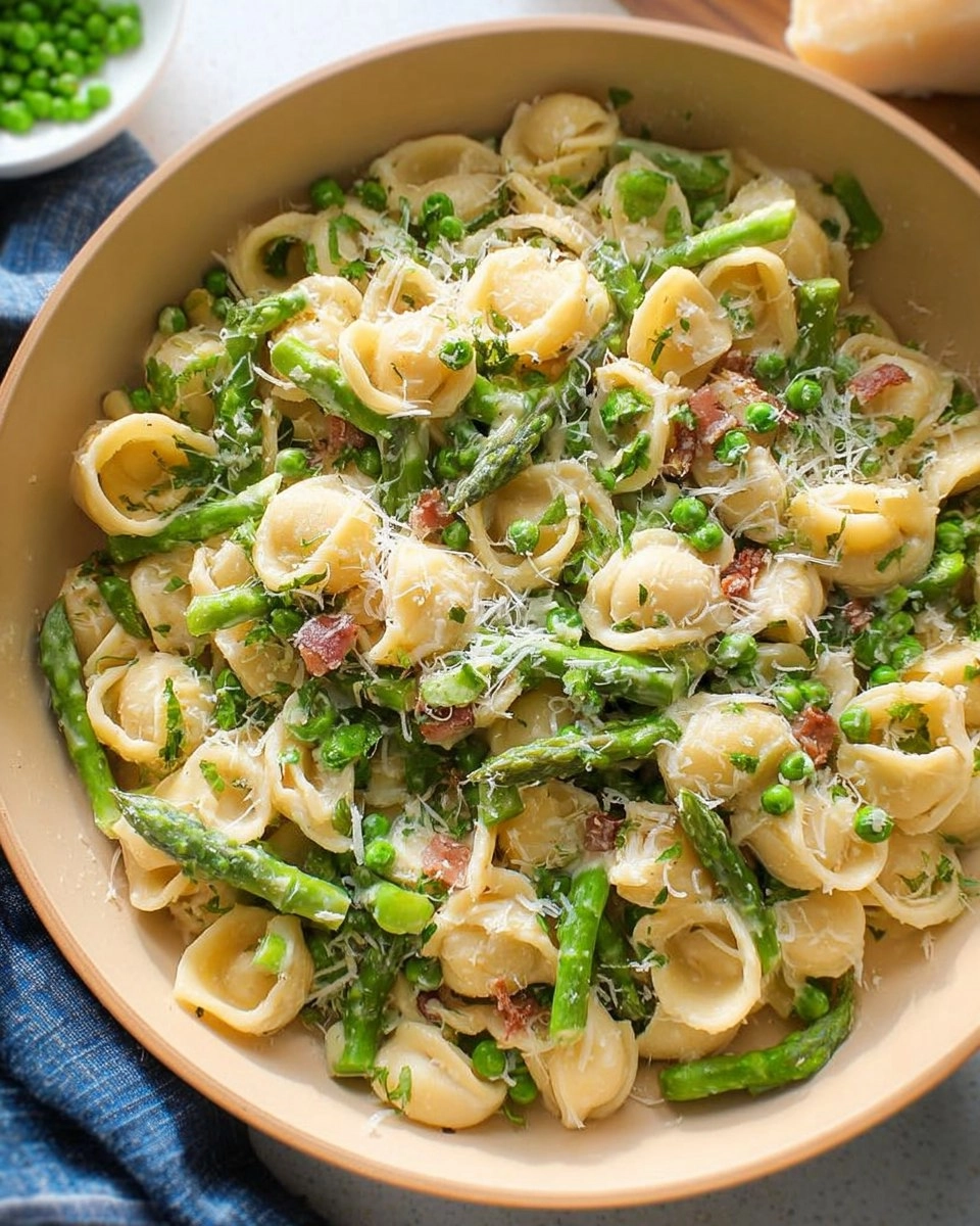 Creamy Lemon Asparagus Pasta with Peas & Parmesan