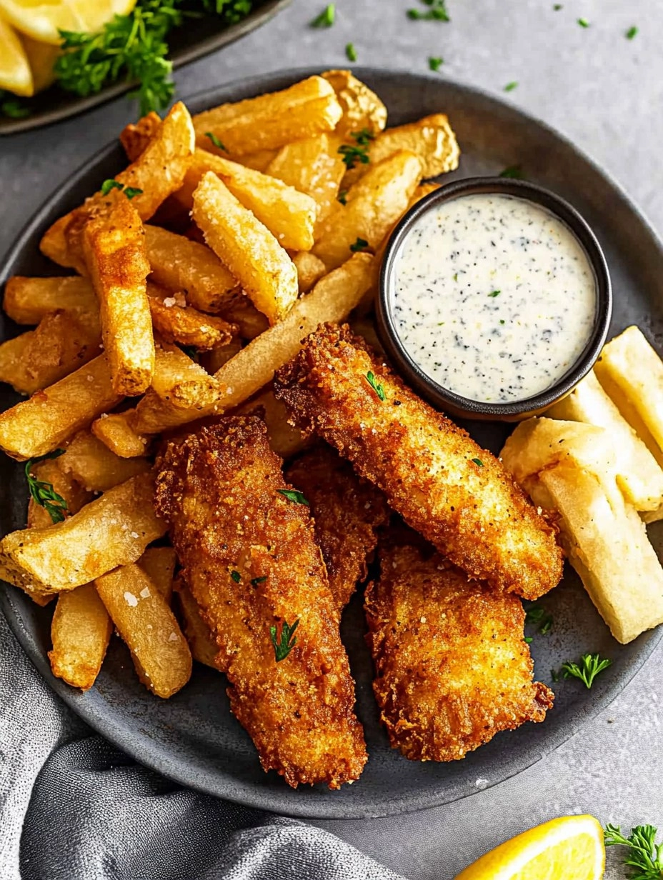 Crispy Baked Fish & Chips with Tartar Sauce