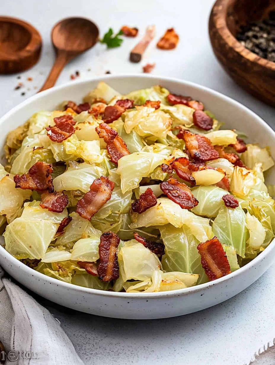 Crispy Pan-Fried Cabbage with Bacon & Onions