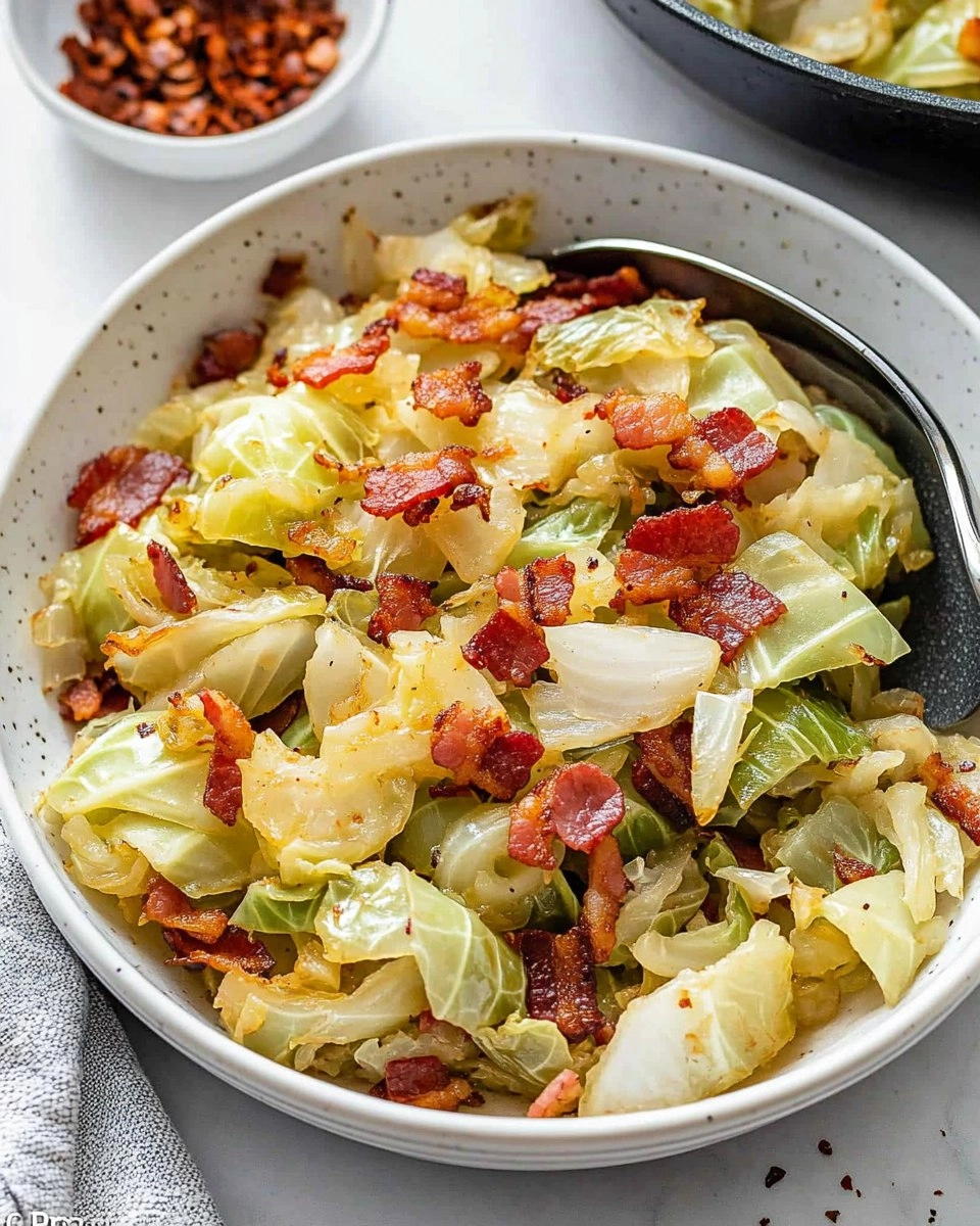 Crispy Pan-Fried Cabbage with Bacon & Onions