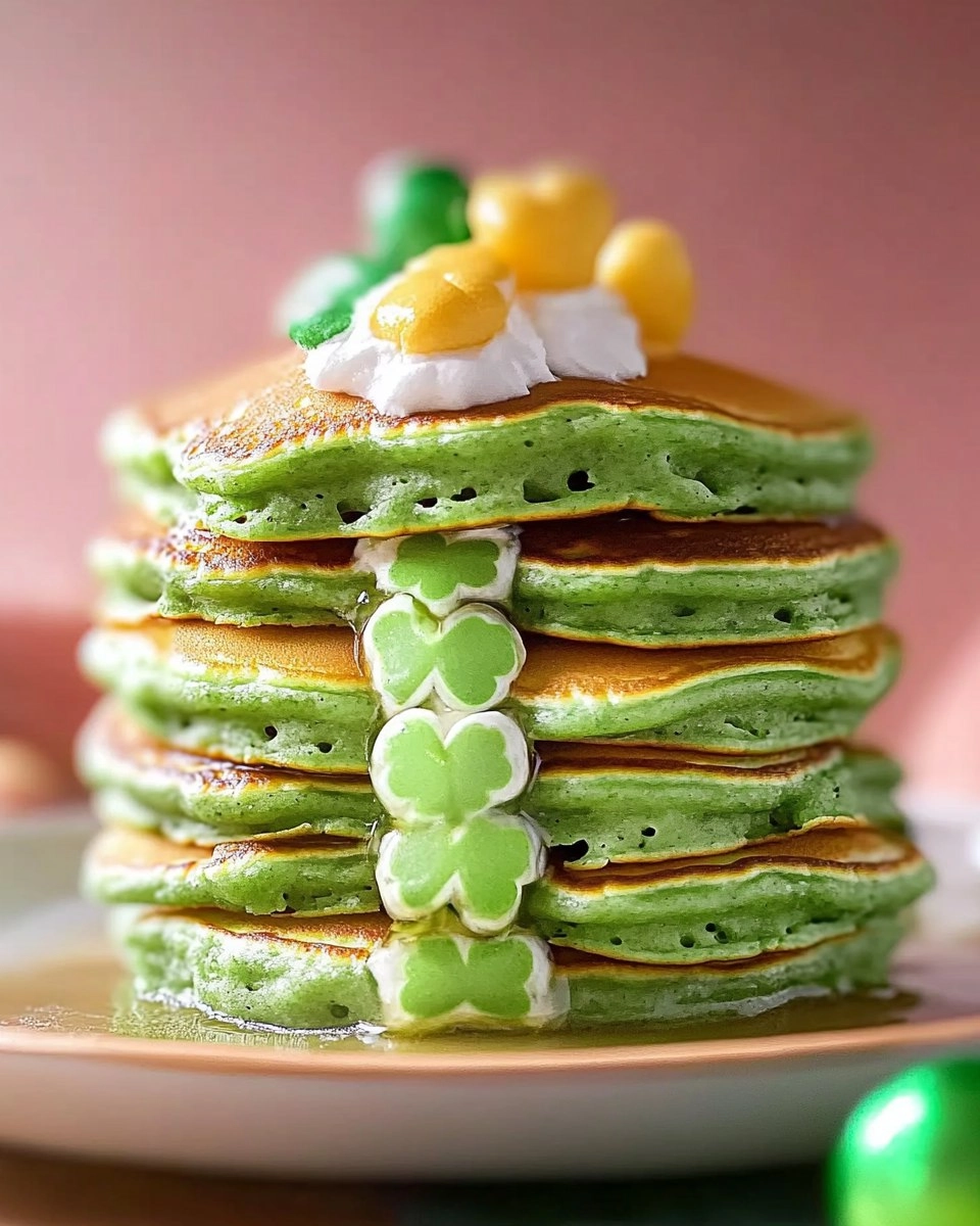 Fluffy St. Patricks Day Green Buttermilk Pancakes