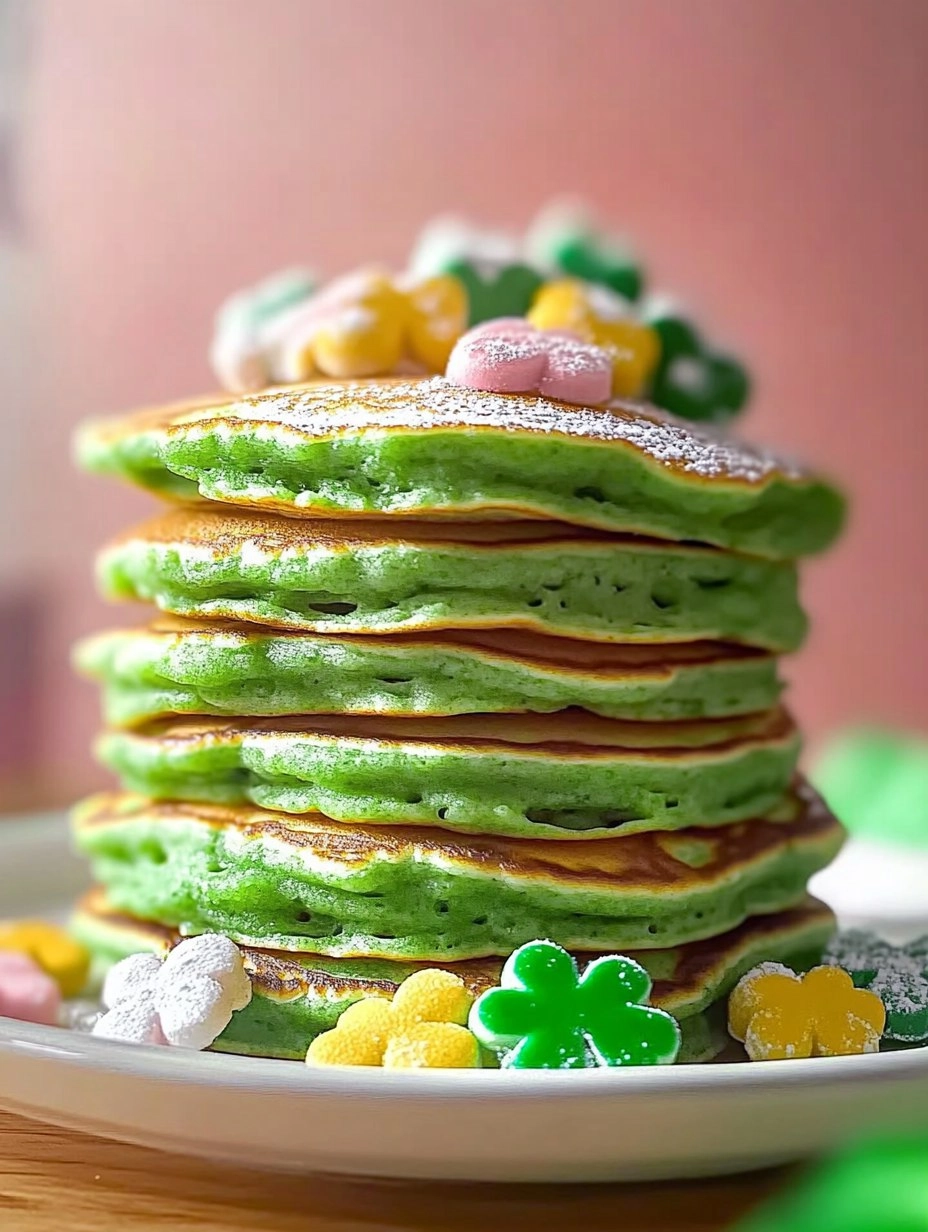 Fluffy St. Patricks Day Green Buttermilk Pancakes
