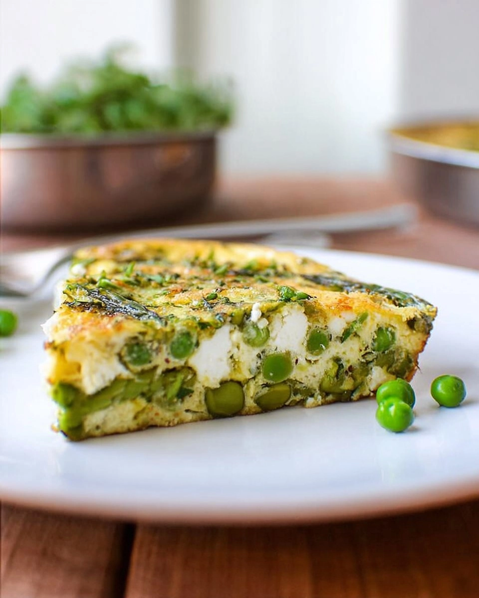 Herb & Goat Cheese Frittata with Asparagus and Peas