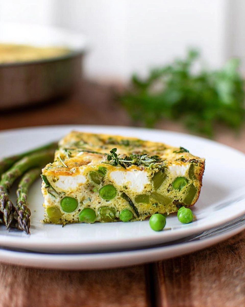 Herb & Goat Cheese Frittata with Asparagus and Peas