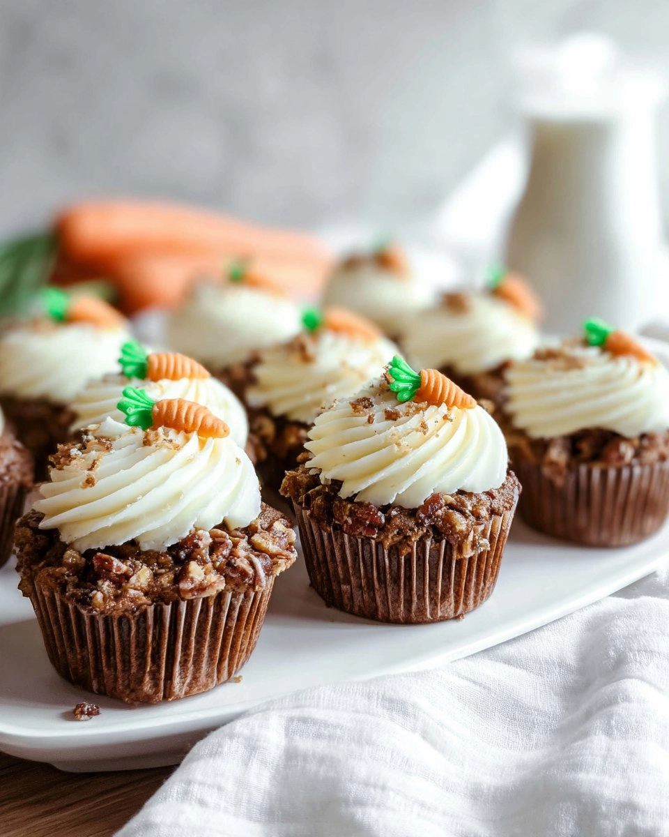 Moist Carrot Cupcakes with Cream Cheese Swirl
