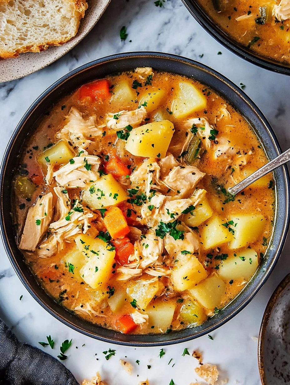 One-Pot Creamy Chicken & Potato Stew (Stovetop or Slow Cooker)