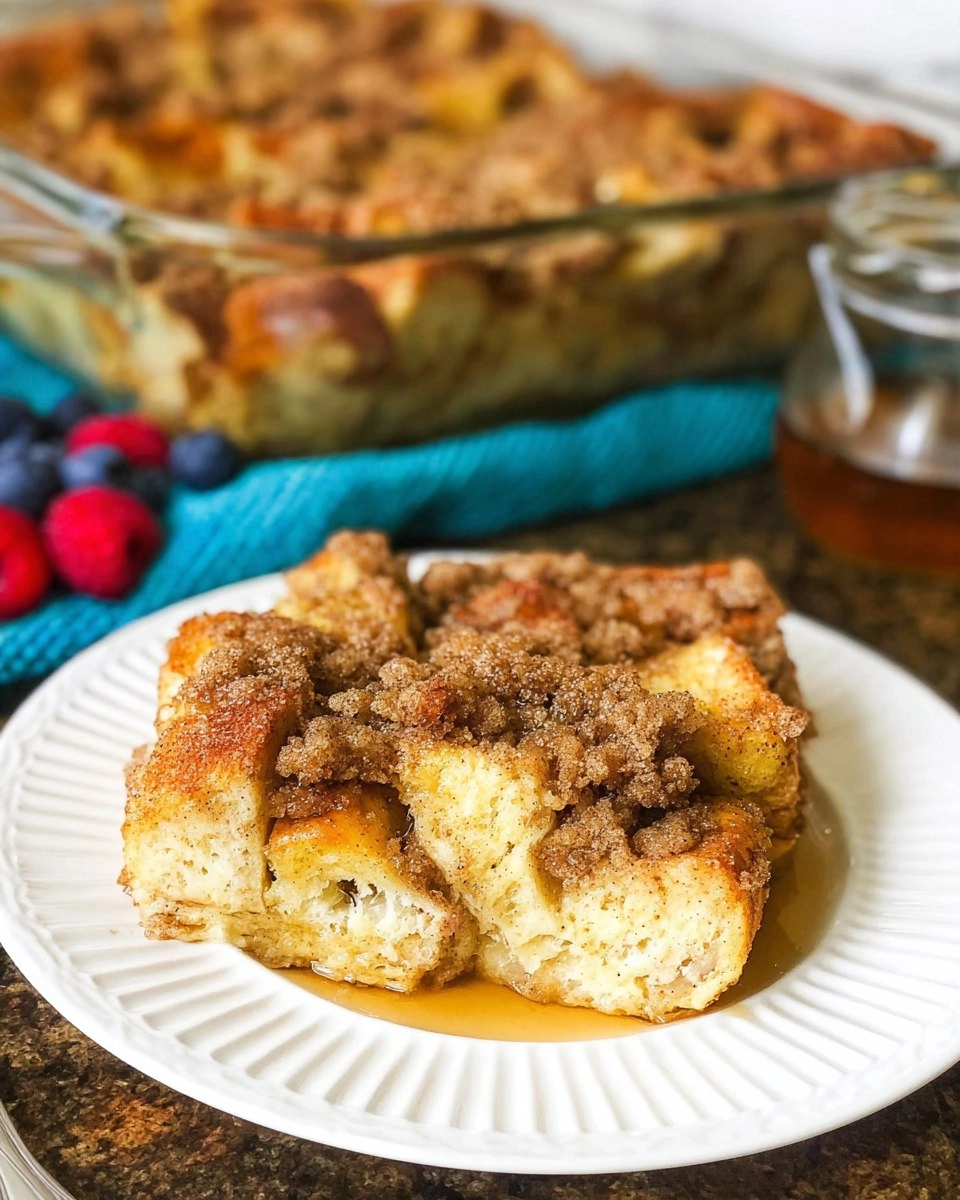 Overnight French Toast Casserole with Cinnamon Streusel