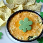 Shamrock-Spinach-Artichoke-Dip-with-Green-Tortilla-Chips-Recipe