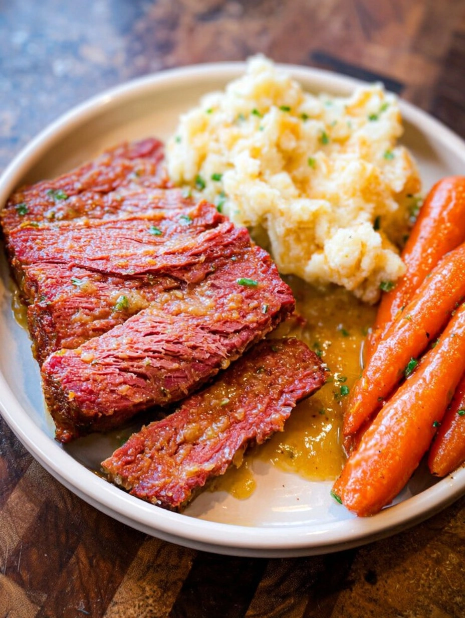 Slow Cooker Maple Mustard Corned Beef