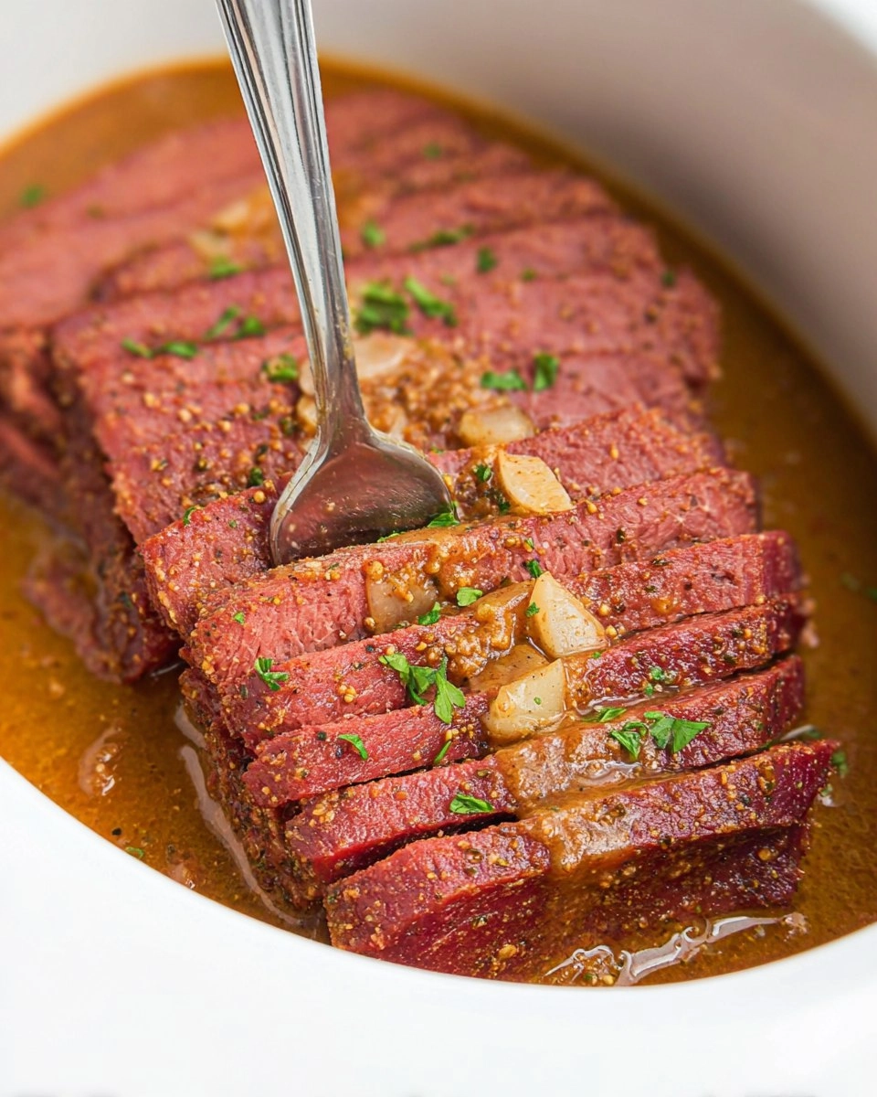 Slow Cooker Maple Mustard Corned Beef